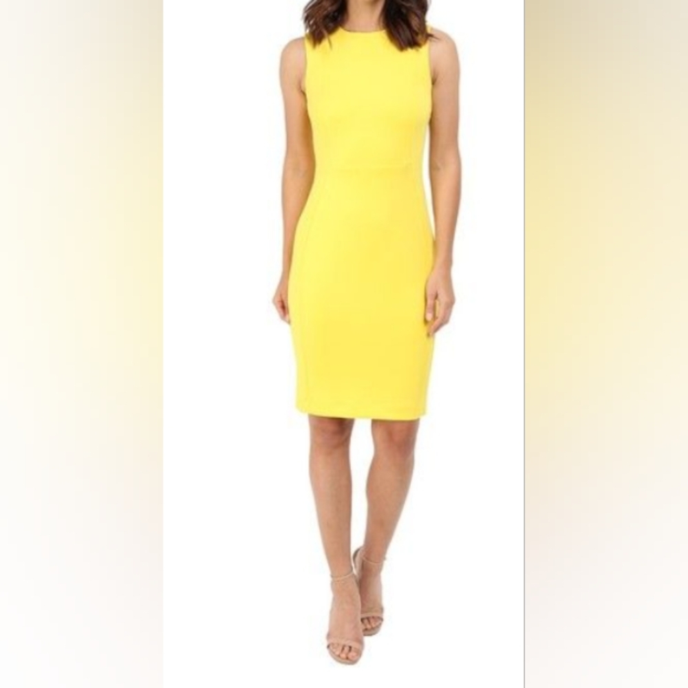 Elegant Yellow Sleeveless Dress